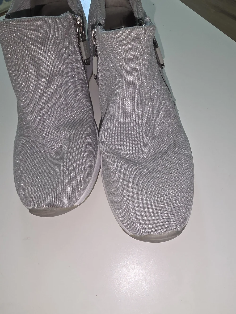DKNY Women's Silver Slip-On Ankle Sneakers